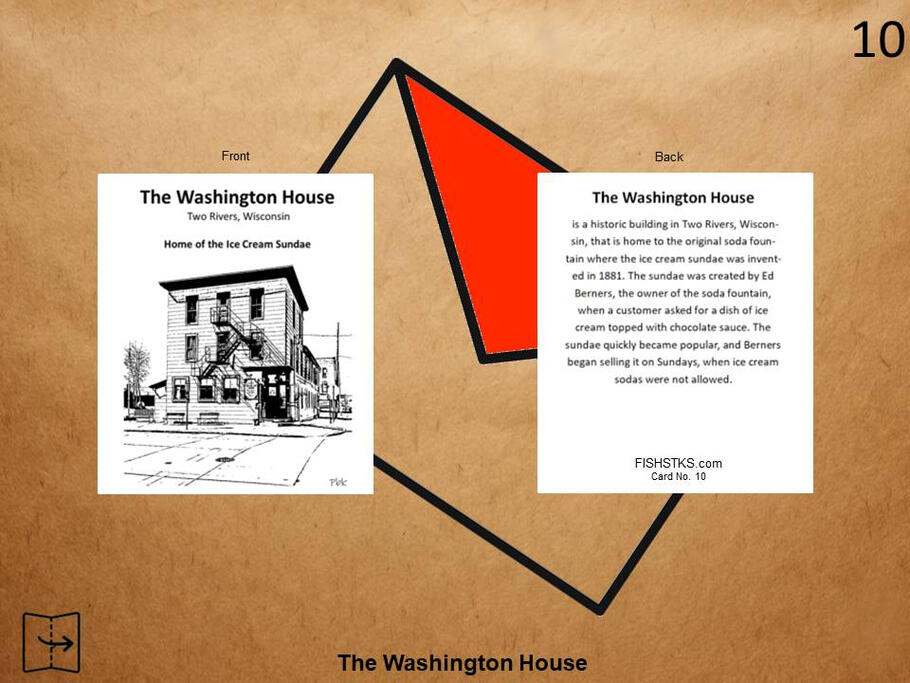 Greeting card featuring original artwork of the Washington House in Two Rivers Wisconsin.