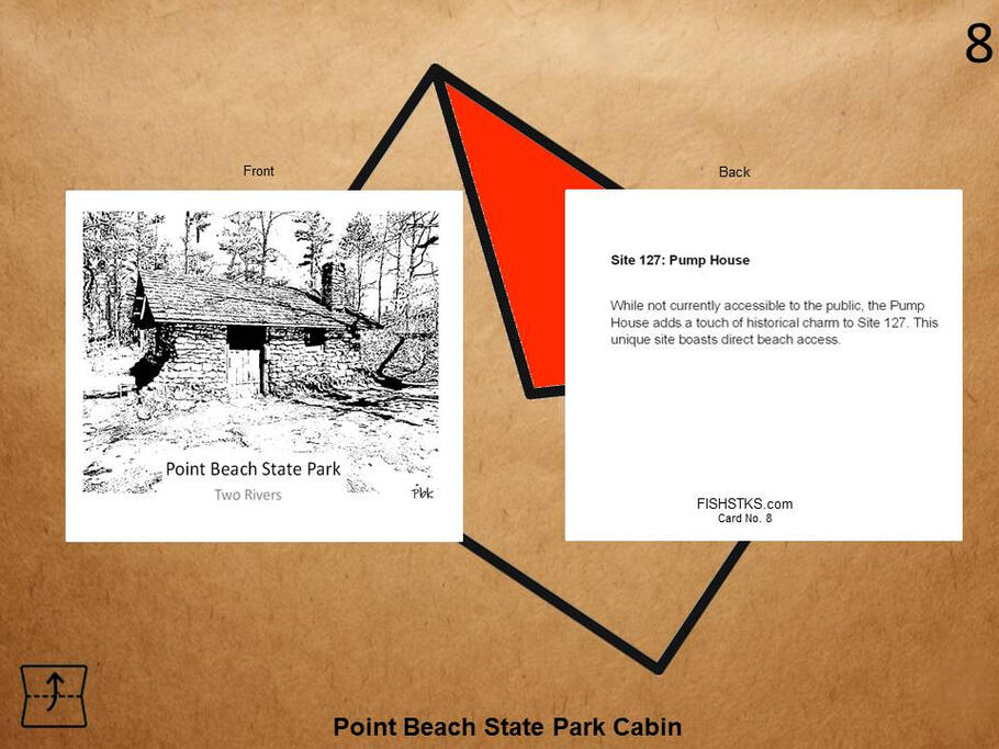 Greeting card featuring a cabin at Point Beach State Forest in Wisconsin.